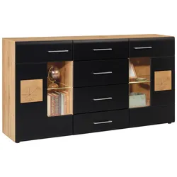 Sideboard Sonate in Schwarz/Eichefarben