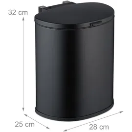 Relaxdays Küchenmülleimer 9 l Schwarz