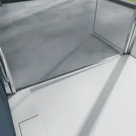 doporro Eck-Duschkabine 80x90x195cm Eckdusche ESG-Sicherheitsglas Klarglas inkl. beidseitiger Easy-Clean-Beschichtung - Silber