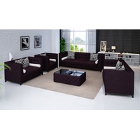 JVmoebel Sofa Sofagarnitur Set Design Sofas Polster Couchen Leder 3 2 Sitzer, Made in Europe lila