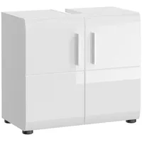 Newroom Waschbeckenunterschrank Weiß Hochglanz Badschrank Modern - 60x54x32 cm