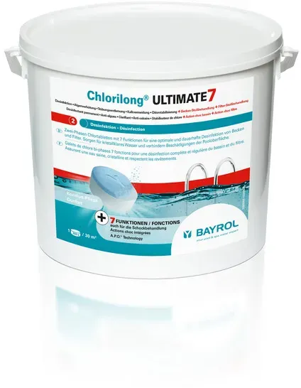 Bayrol Chlorilong Ultimate 7 - 10,2 kg Zwei-Phasen Chlor Tablette mit 7 Funktionen