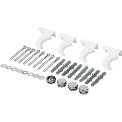 LuxeBath Halterung für Designheizkörper, Weiß, inkl. Montageset, Zubehör für Handtuchwärmer & Handtuchtrockner