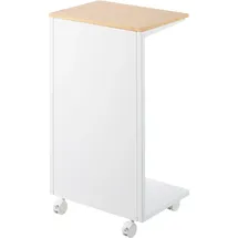 Yamazaki Beistelltisch mit Rollen Tower weiß 31x55x22 cm