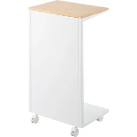 Yamazaki Beistelltisch mit Rollen Tower weiß 31x55x22 cm