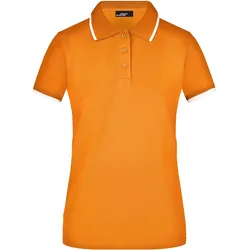 Damen Polo-Shirt Tipping "JN934" - S - orange/white