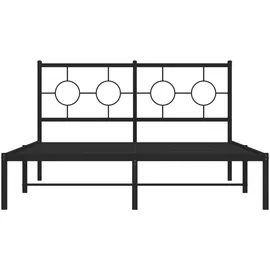 vidaXL Bettgestell mit Kopfteil Metall Schwarz 140x190 cm