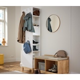 Tchibo - Schuhregal mit Garderobe - 37,5x50x189cm - braun - Holz / Eschen-Massivholz / Metall