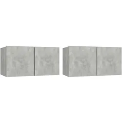 vidaXL TV-Hängeschränke 2 Stk. Betongrau 60x30x30 cm