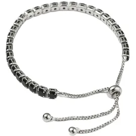 FIRETTI Armband Kupfer versilbert mit Zirkonia schwarz 23 cm