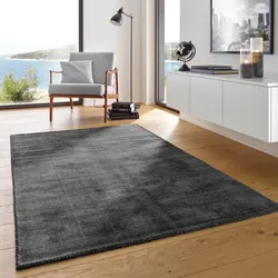 TaraCarpet Vanessa strapazierfähiger Viscoseteppich Handarbeit anthrazit 120x170 cm