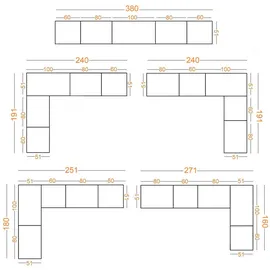 marmex möbel Kleiderschrank TRES 380 x 206 x 51 cm Weiß