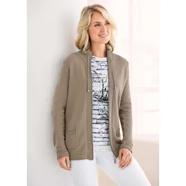 GOLDNER Herbstcardigan mit Reißverschluss Beige 50