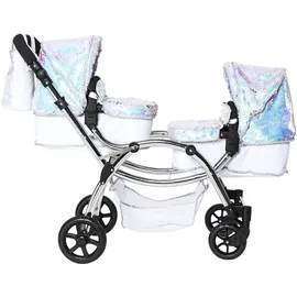 Roma Amy Childs Polly Sparkle Doppel-Puppenwagen 2-in-1 Kinderwagen & Babytragetasche – Meerjungfrau 3–16 Jahre