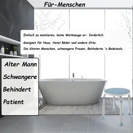 UISEBRT 360° drehbarer Duschhocker höhenverstellbar Anti-Rutsch mit Saugnapf Haltegriff