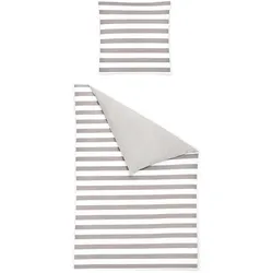 Bettwäsche Seersucker kitt - 155x220cm, mit 1 Kissen