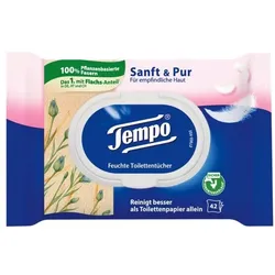 Tempo Feuchtes Toilettenpapier »Sanft & Pur« 42 Blatt weiß