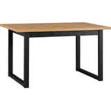Esstisch Ikon 3 ausziehbar, rechteckig, Buchenholz & Laminat, 140-180x80x78 cm - Braun