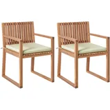Beliani Sassari Premium Gartenstuhl 2er Set 59 x 59 x 108 cm hellgrün