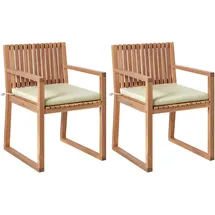 Beliani Sassari Premium Gartenstuhl 2er Set 59 x 59 x 108 cm hellgrün
