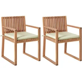 Beliani Sassari Premium Gartenstuhl 2er Set 59 x 59 x 108 cm hellgrün