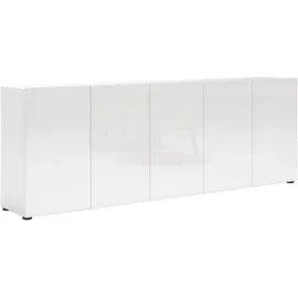 INOSIGN Sideboard »Mister«, Kommode, komplett Hochglanz lackiert, Breite (B/H): 225/80 cm, weiß