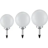 ETC Shop Solarkugel für Außen Solarleuchte Kugel Garten Kugelleuchte Solar LED mit Erdspieß Leuchtdauer ca. 6-8 Stunden, 15 20 25 cm, 3er Set