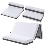 TeQsli Gel Klappmatratze 15 cm Höhe, Gästematratze, 4-teilige Faltmatratze & 3-in-1 Schlafsofa mit waschbarem und abnehmbarem Bezug, Öko-Tex & CertiPUR Zertifiziert (120x200x15cm)
