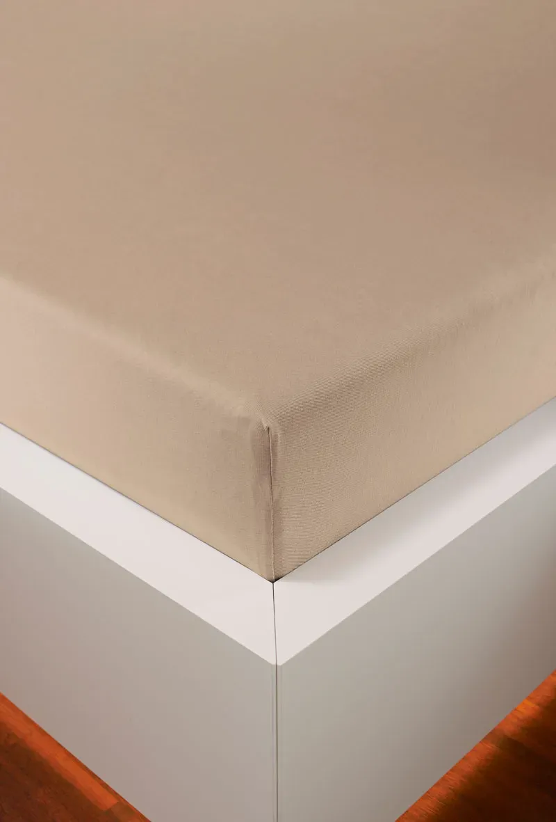 Hefel Bettlaken »Edel Jersey«, Rundumgummi Hefel camel B/L: 90-120 cm x 200-220 cm