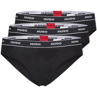 Hugo Damen Slip mit Label-Print im 3er-Pack, Black, S