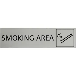 CombiCraft Aluminium Türschild Smoking Area 165x45mm mit 3M-Tape