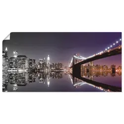 Artland Wandbild »New York Skyline nächtliche Reflektion«, Amerika, (1 St.), als Leinwandbild, Poster, Wandaufkleber in verschied. Größen Artland Farbe Bild(er): schwarz