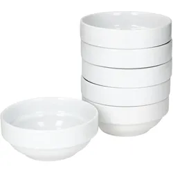 TOMMY 6er Set Schale 11,3cm stapelbar weiß Porzellan