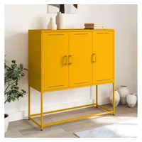 VidaXL Highboard Senfgelb 100,5x39x107 cm Stahl