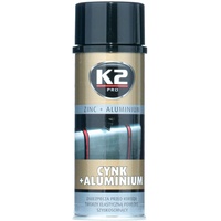 K2 Zink + Aluminium Spray, Temperatur hitzebeständig bis 120°C, Korrosionsschutz, Rostschutz, Zinkspray 400ml