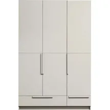 Woood Kleiderschrank Split aus Kiefernholz, modern, hellgrau, 142 cm, Soft-Close-System