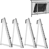 E.For.U® Balkonkraftwerk Halterung Balkon 1300mm, Solarpanel Halterung verstellbar Winkel 0-40°, PV-Halterung für Geländer,Flachdach, Garten und Wand, für 2 Stück Solarmodule, 0% MwSt.