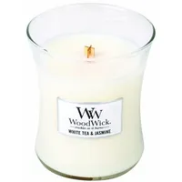 Woodwick White Tea & Jasmine Duftkerze 275 g beige