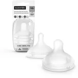 Suavinex Suavinex, Symmetrischer Sauger Sx Pro, aus Silikon, für Suavinex Fläschchen, extra starker Durchfluss (XL), für dicke Nahrungsmittel und Getreide, bis zu 6 Monate, mit Anti-Colic-Ventil, 2 Stück