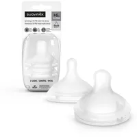 Suavinex Suavinex, Symmetrischer Sauger Sx Pro, aus Silikon, für Suavinex Fläschchen, extra starker Durchfluss (XL), für dicke Nahrungsmittel und Getreide, bis zu 6 Monate, mit Anti-Colic-Ventil, 2 Stück