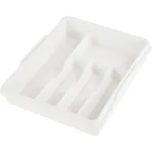 KEEEPER Franka Besteckkasten ausziehbar, Polypropylen, Weiß, 38 x 32 x 7,5 cm