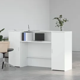 vidaXL Empfangstheke Weiß 180x50x103,5 cm Holzwerkstoff
