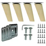 Prima-Online Möbelfuß Holzfüße gerade oder schräg Buche Schrank Beine Kegel [8-45cm] 10 cm