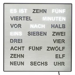 AMS -Wand-/Tischuhr Aluminium Quarz 28cm- 1245
