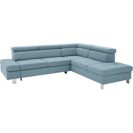 exxpo - sofa fashion Eckcouch Kunstleder 2-Sitzer Blau