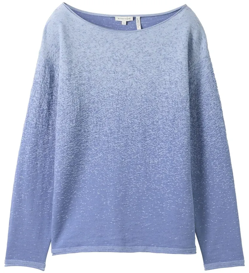 TOM TAILOR Damen Strickpullover mit Farbverlauf, blau, Farbverlauf / Dip-Dye, Gr. XXL