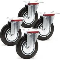 Wiltec Lenkrolle Set 4 x Vollgummirad Ø200mm 150kg pro