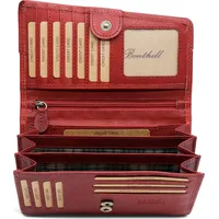 Benthill Geldbörse Damen Groß Leder - Portemonnaie aus echtem Rindsleder - XXL Geldbeutel mit vielen Kartenfächer - Brieftasche Damen Gross mit ... - Rot