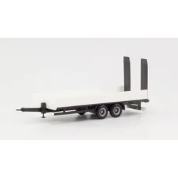 LKW Tieflade-Tandemanhänger mit Auffahrrampen, weiß Modell von herpa 1:87