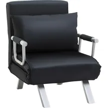 Homcom Schlafsessel 2-in-1 Polyester 61 x 80 x 125 cm Schwarz mit Kissen